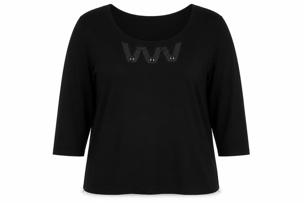 Elle Louise Womens Black Round Neck  Viscose Pullover Jumper Size 16