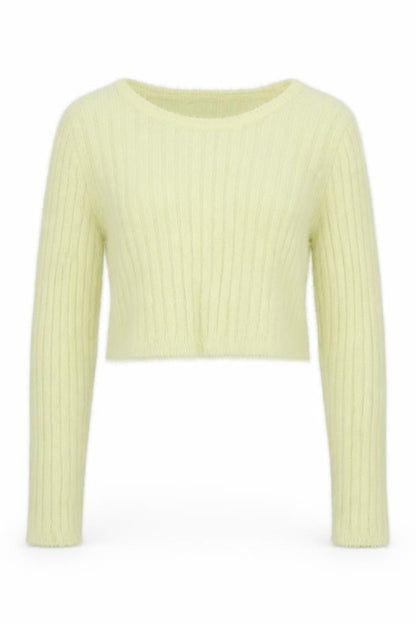Topshop Womens Yellow Round Neck  Polyimide Pullover Jumper Size L