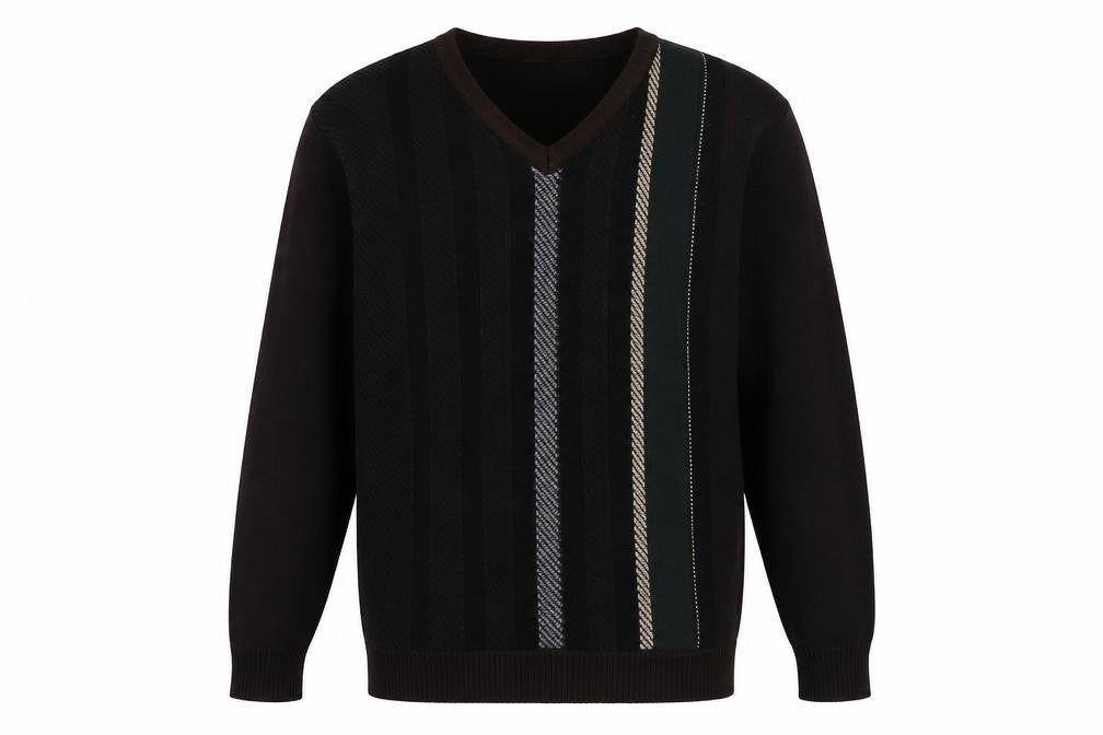 Grenwoods Mens Brown V-Neck  Acrylic Pullover Jumper Size M