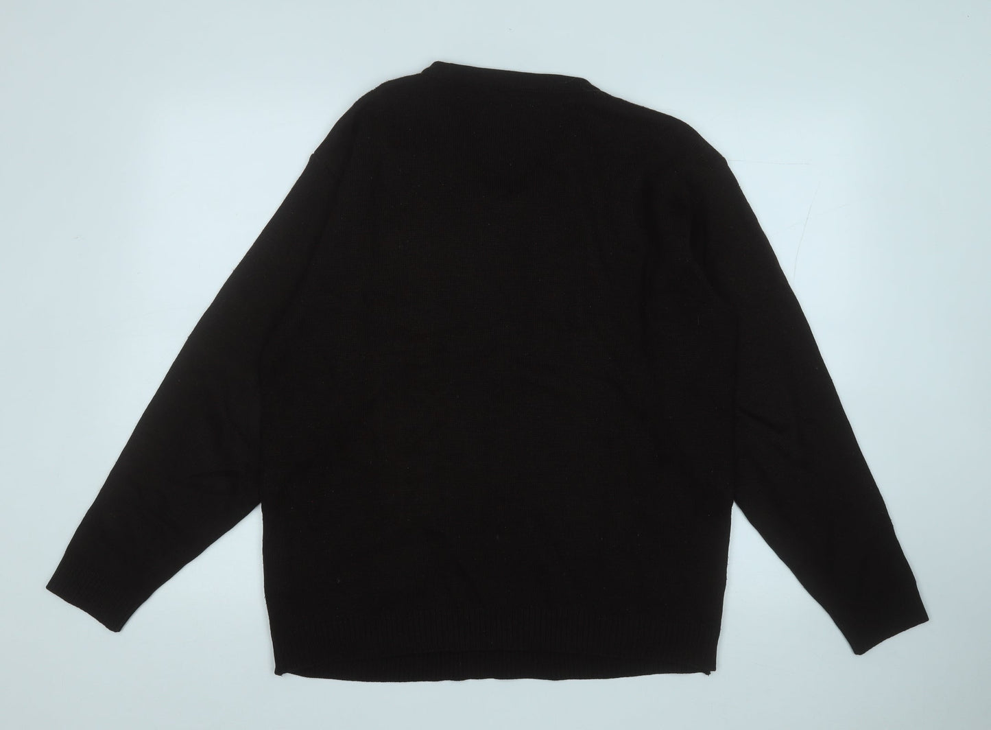 Grenwoods Mens Brown V-Neck  Acrylic Pullover Jumper Size M