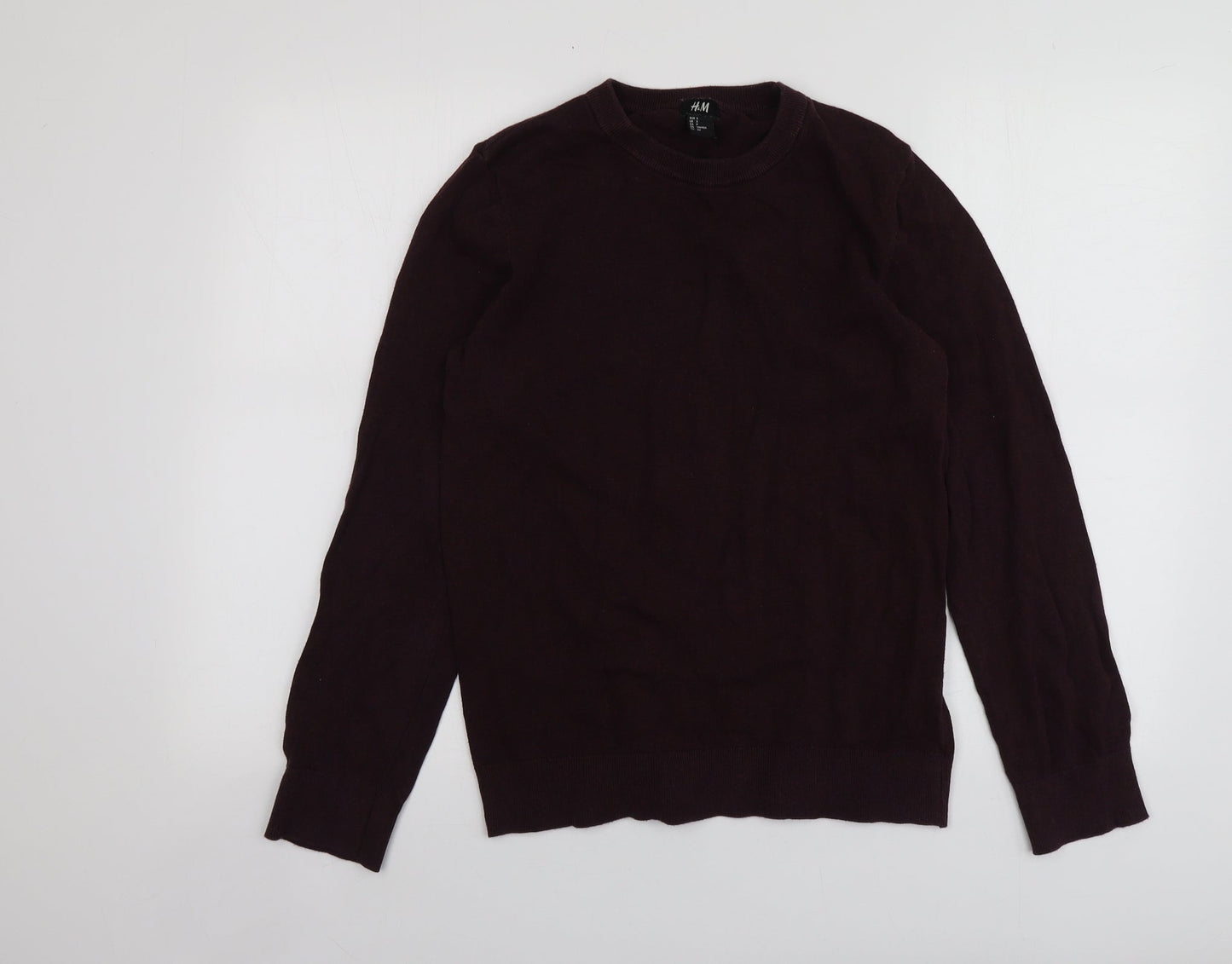 H&M Womens Purple Round Neck  Cotton Pullover Jumper Size S