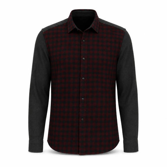 River Island Mens Grey Check Polyester  Button-Up Size S Collared