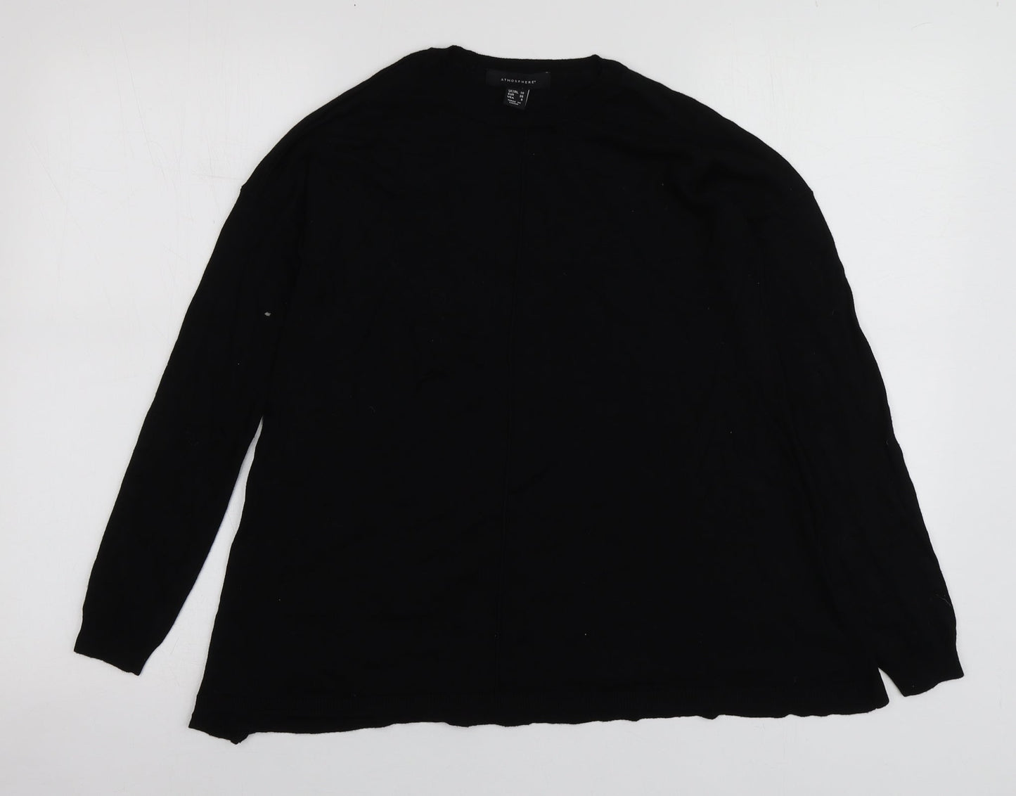 Atmosphere Womens Black Round Neck  Viscose Pullover Jumper Size 10