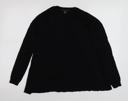 Atmosphere Womens Black Round Neck  Viscose Pullover Jumper Size 10