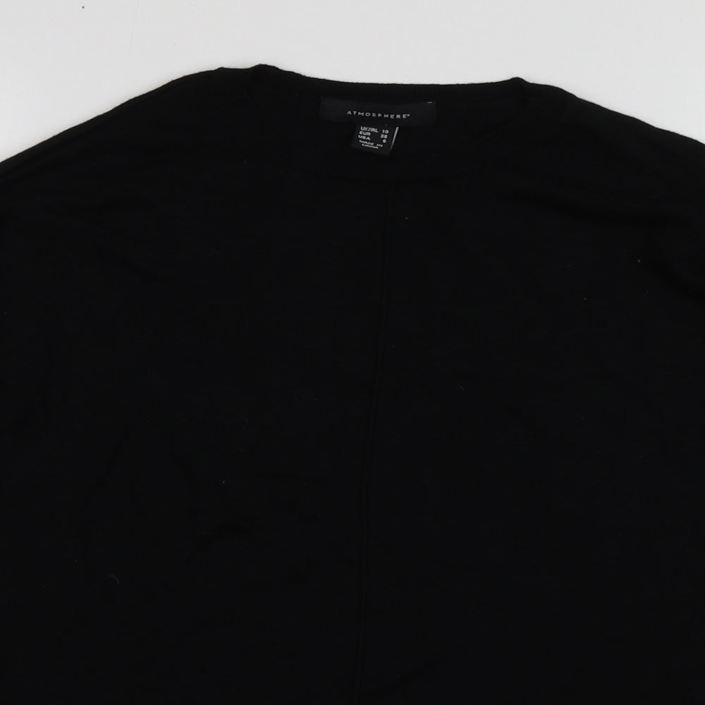 Atmosphere Womens Black Round Neck  Viscose Pullover Jumper Size 10