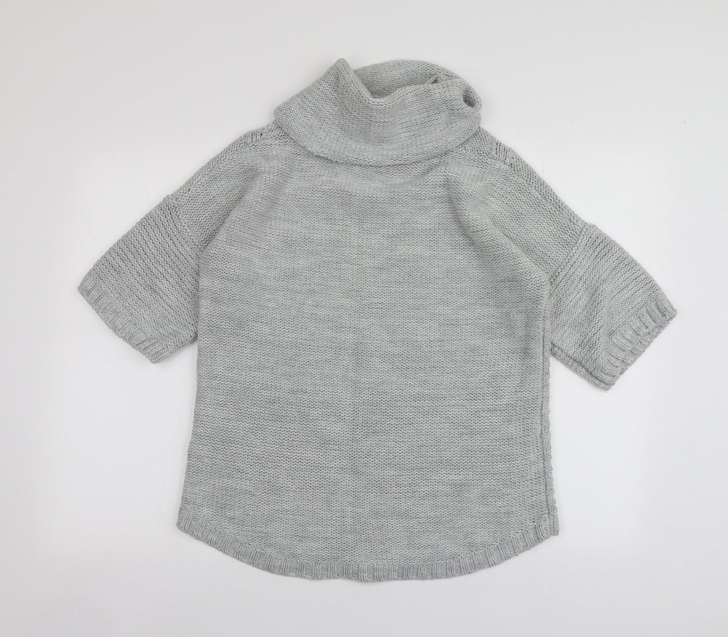 Oasis Womens Grey Roll Neck  Acrylic Pullover Jumper Size XS