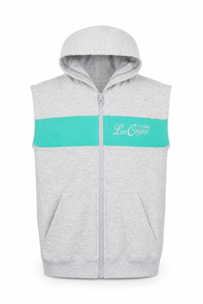 Lee Cooper Boys Grey  Cotton Full Zip Hoodie Size 9-10 Years  Zip - Logo