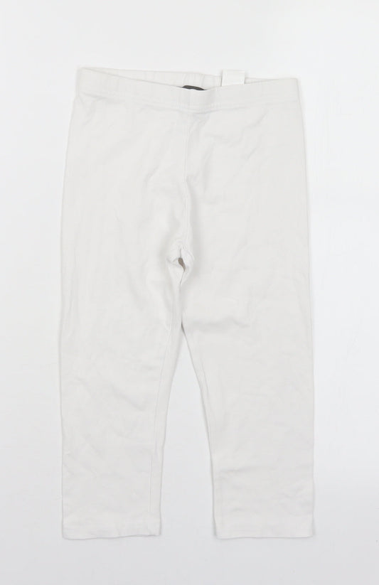 Primark Girls White  Cotton Pedal Pusher Trousers Size 8-9 Years  Regular