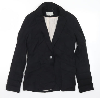 H&M Womens Black  Polyester Jacket Suit Jacket Size 10