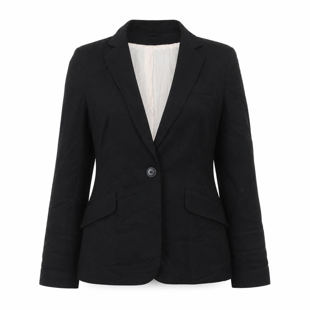 H&M Womens Black  Polyester Jacket Suit Jacket Size 10