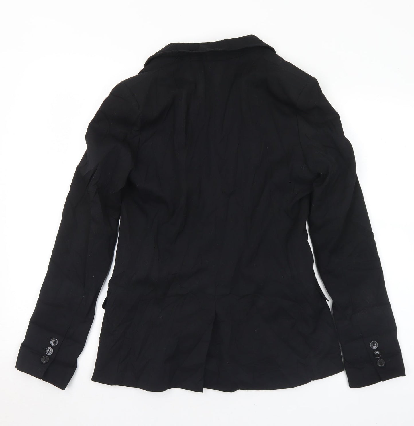 H&M Womens Black  Polyester Jacket Suit Jacket Size 10
