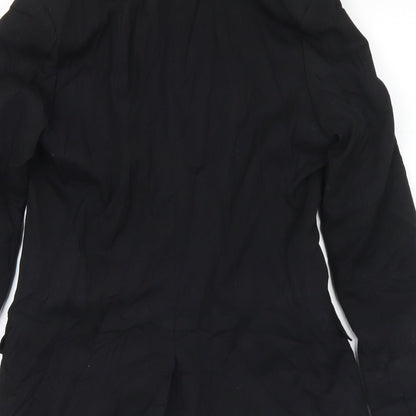 H&M Womens Black  Polyester Jacket Suit Jacket Size 10