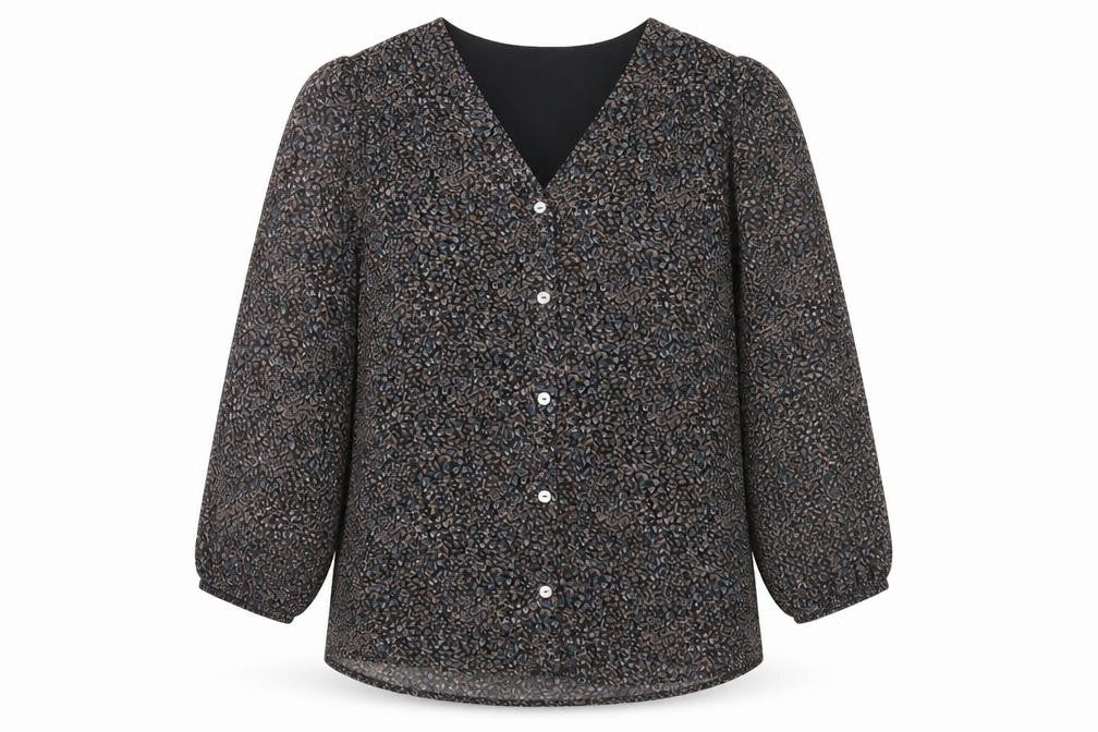 West Kei Womens Multicoloured Floral Polyester Basic Blouse Size S V-Neck