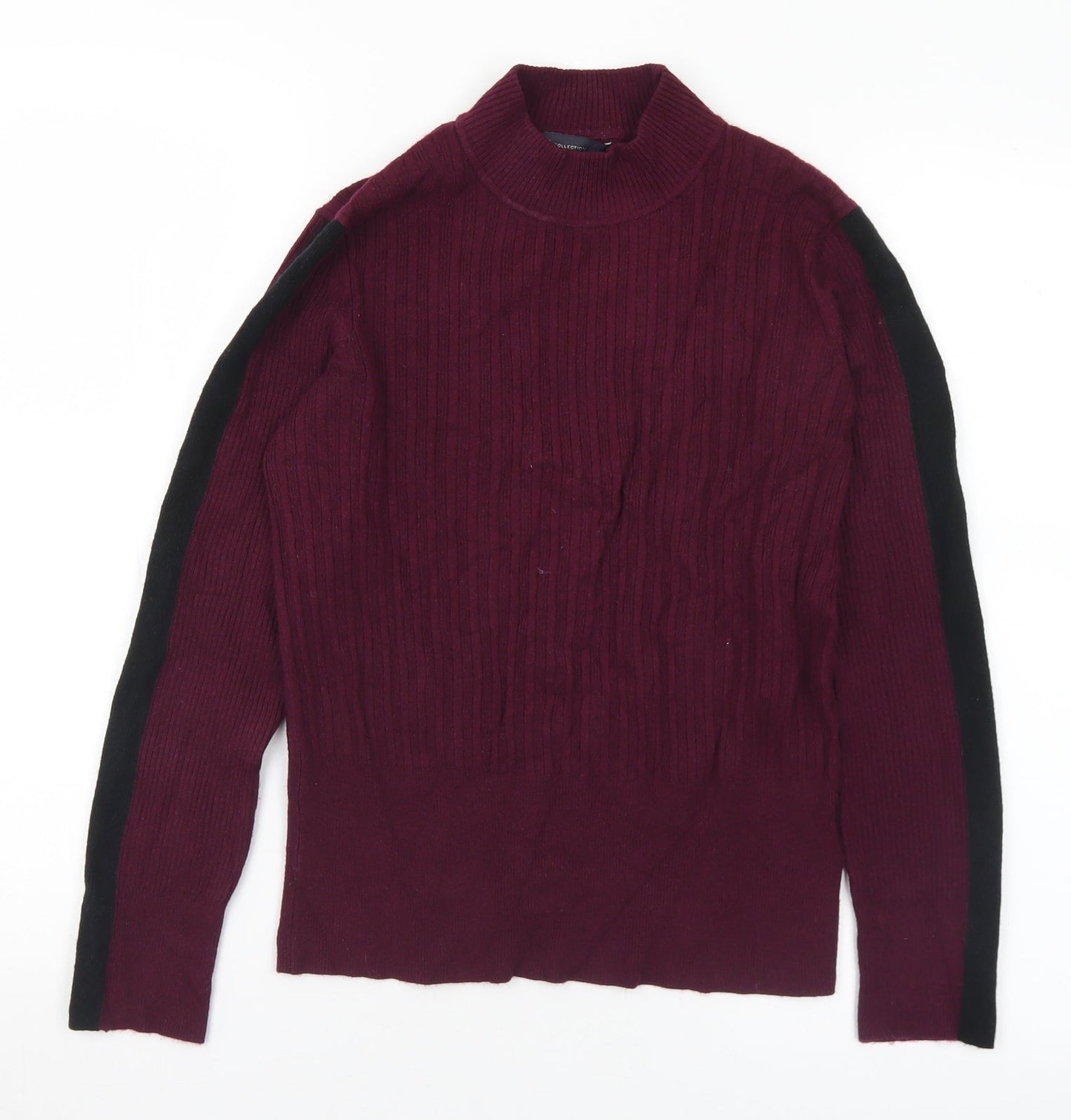 Marks and Spencer Womens Purple Mock Neck  Viscose Pullover Jumper Size 12