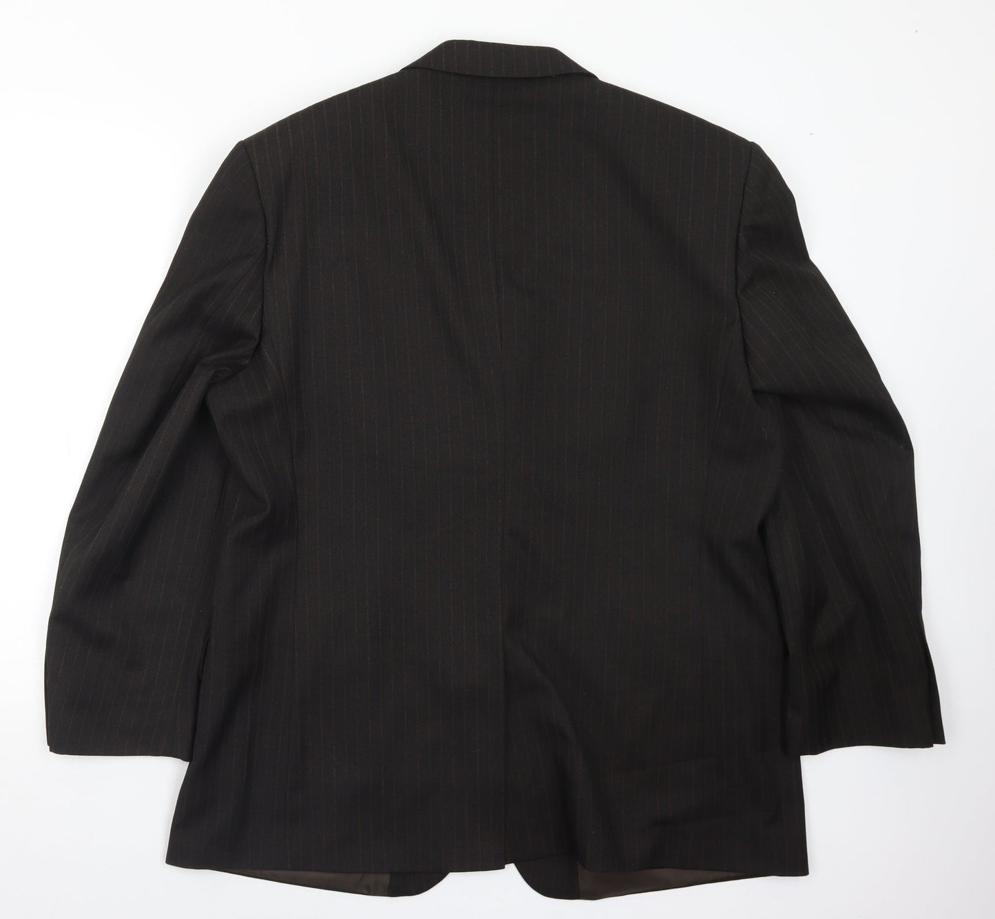 BHS Mens Brown Striped Polyester Jacket Suit Jacket Size 44