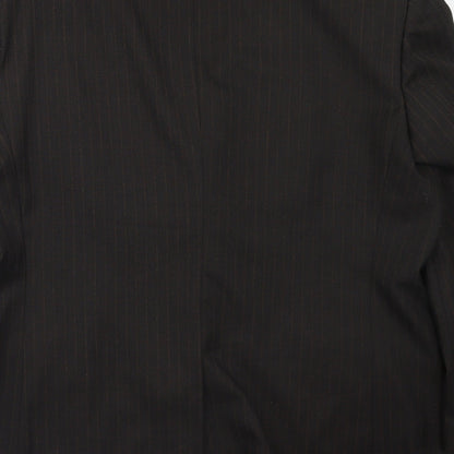 BHS Mens Brown Striped Polyester Jacket Suit Jacket Size 44
