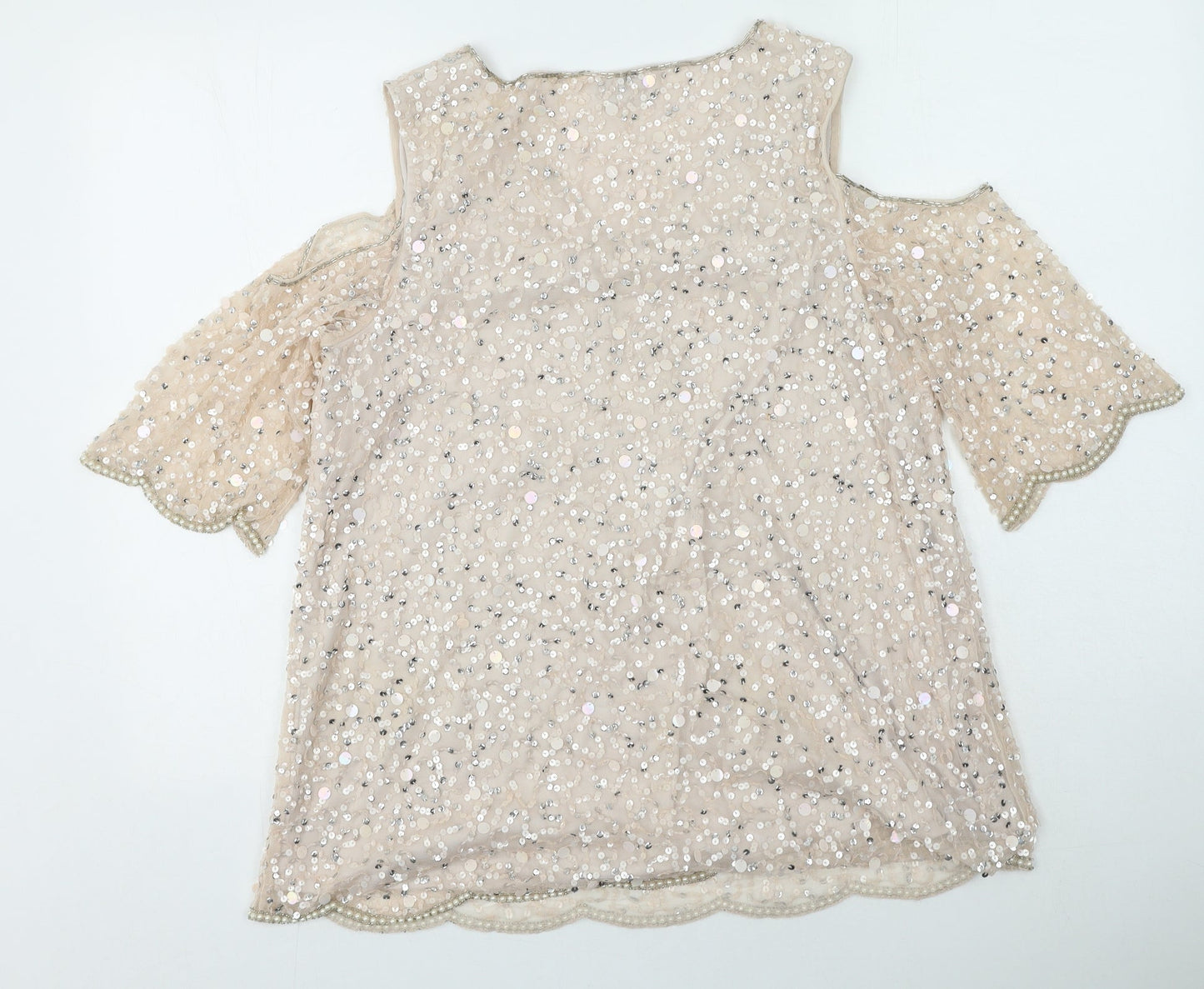 Together Womens Pink  Polyester Basic Blouse Size M Round Neck