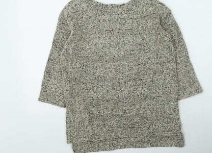 Next Womens Brown Round Neck  Acrylic Pullover Jumper Size 10