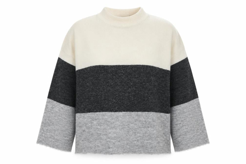 Brave Soul Womens Multicoloured High Neck  Acrylic Pullover Jumper Size M