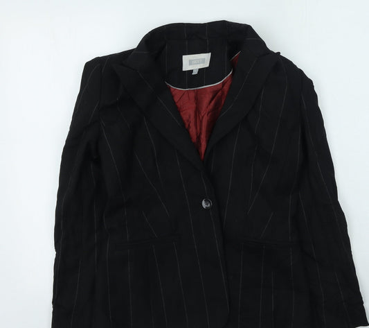 NEXT Womens Black Striped Jacket Size 8