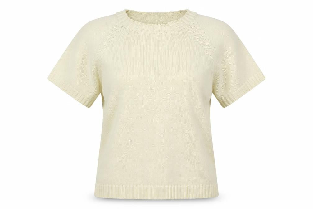 BHS Womens Beige Round Neck Cotton Pullover Jumper Size 12