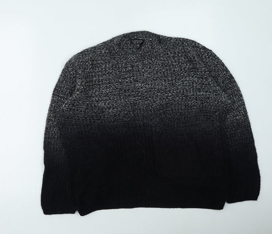 Topshop Womens Black Round Neck Acrylic Pullover Jumper Size 6