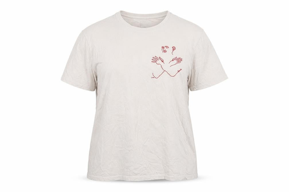 TJX Womens Beige  Cotton Basic T-Shirt Size M Crew Neck - Comic Relief
