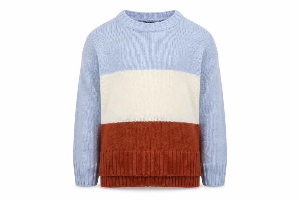 New Look Girls Multicoloured Crew Neck Striped Acrylic Pullover Jumper Size 12-13 Years  Pullover