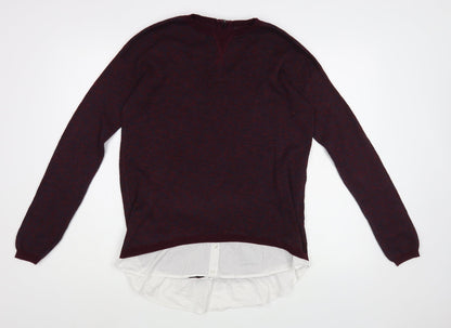 Next Womens Purple Crew Neck  Cotton Pullover Jumper Size 12