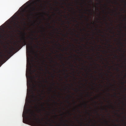 Next Womens Purple Crew Neck  Cotton Pullover Jumper Size 12