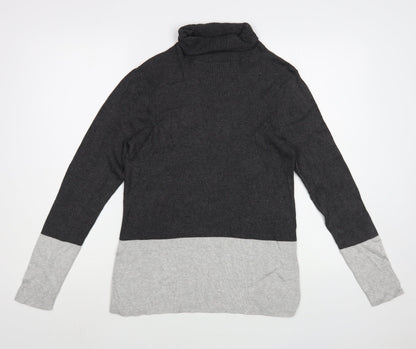 Gallery Womens Grey Roll Neck  Viscose Pullover Jumper Size XL