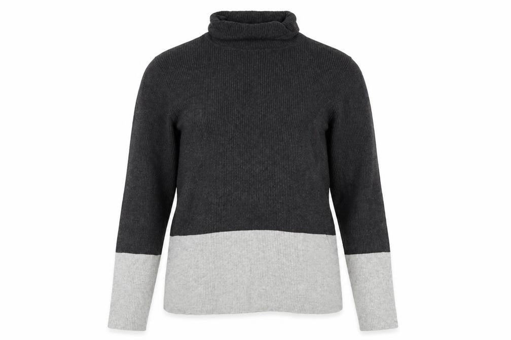 Gallery Womens Grey Roll Neck  Viscose Pullover Jumper Size XL