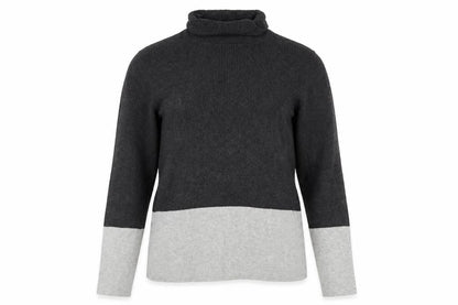 Gallery Womens Grey Roll Neck  Viscose Pullover Jumper Size XL