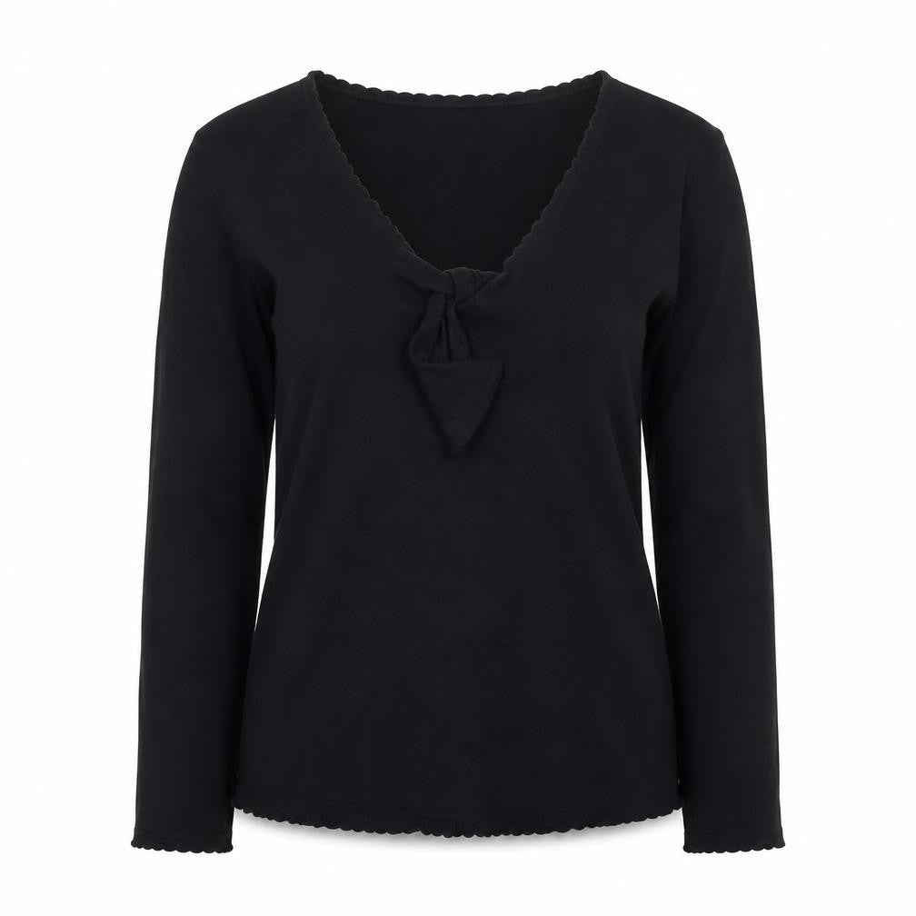Off Shoot Womens Black V-Neck  Rayon Pullover Jumper Size S