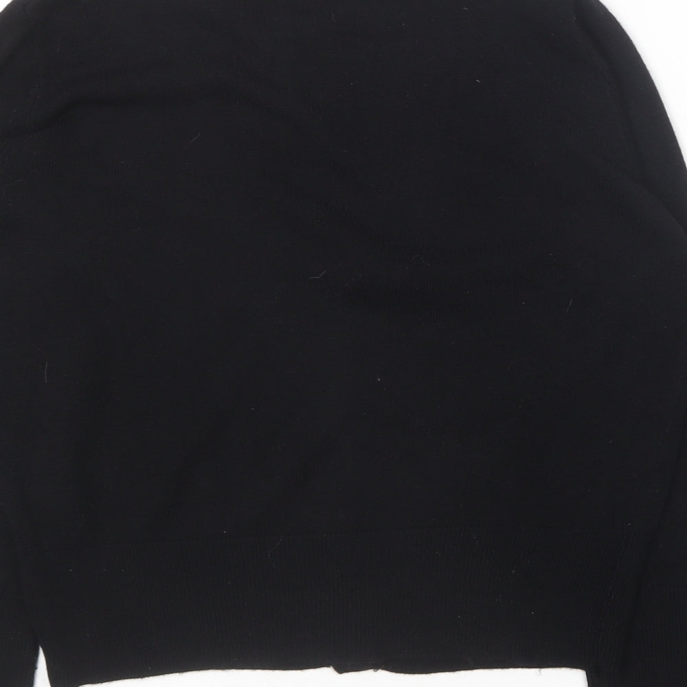 Select Womens Black V-Neck  Acrylic Cardigan Jumper Size 10