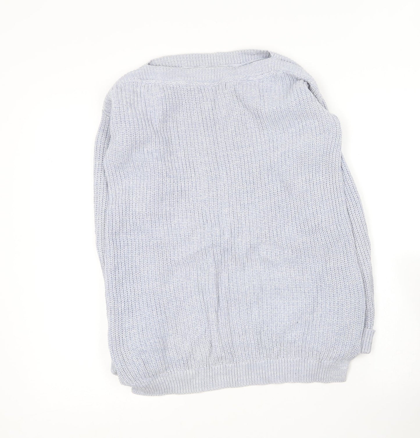 Marks and Spencer Womens Blue Round Neck  Cotton Pullover Jumper Size S