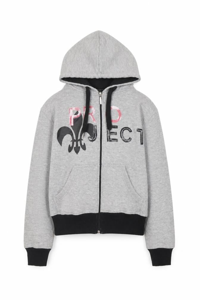 Boogy Girls Grey  Cotton Full Zip Hoodie Size L