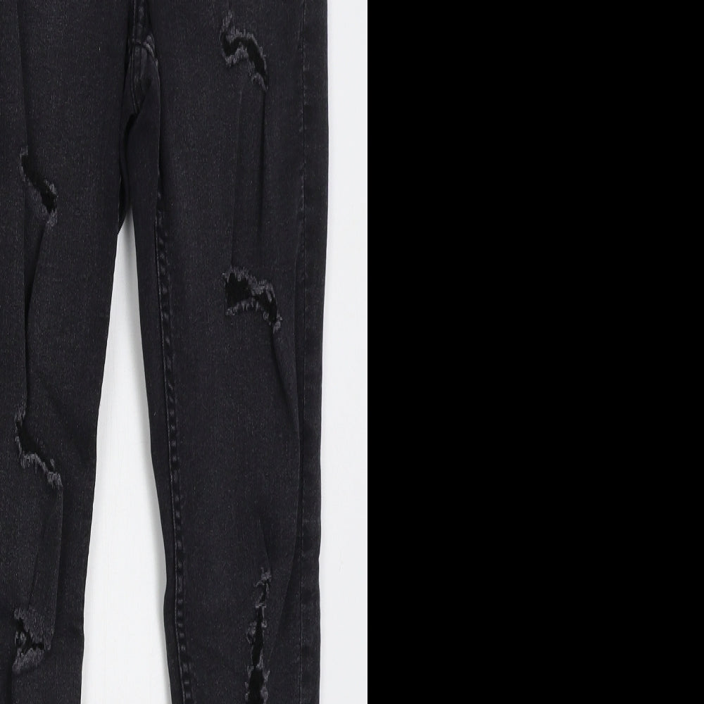 H&M Womens Grey  Cotton Skinny Jeans Size 8 L27 in Regular Button
