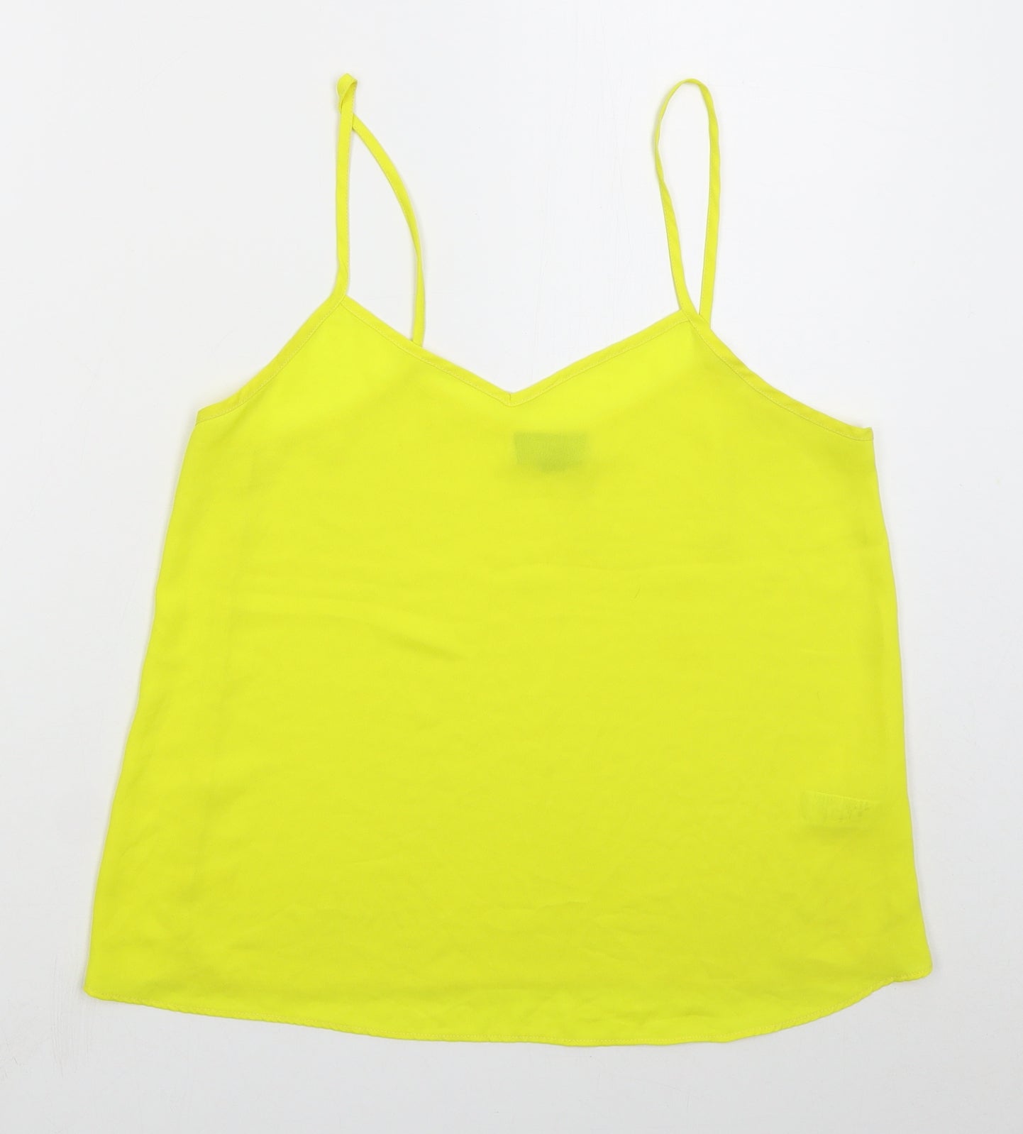Topshop Womens Yellow  Polyester Basic Tank Size 8 V-Neck