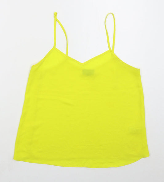 Topshop Womens Yellow  Polyester Basic Tank Size 8 V-Neck