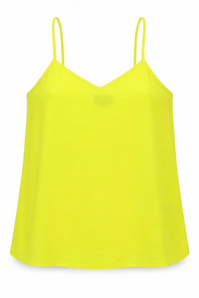 Topshop Womens Yellow  Polyester Basic Tank Size 8 V-Neck