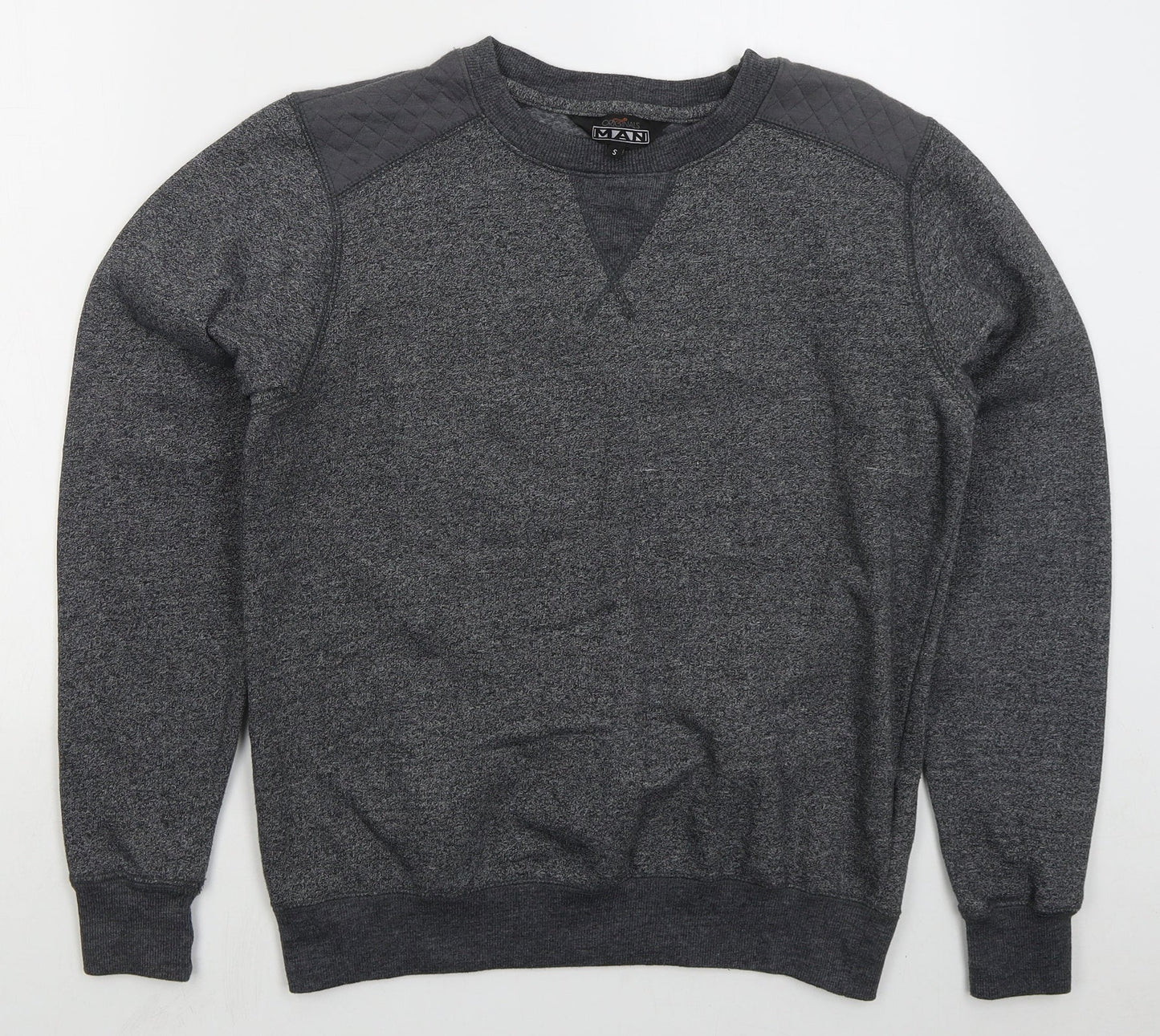 MAN Mens Grey  Cotton Pullover Sweatshirt Size S