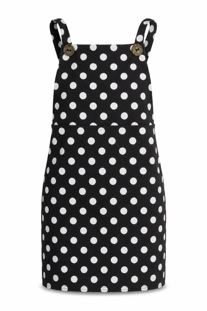 Boohoo Womens Black Polka Dot Polyester Mini  Size 8  Square Neck Pullover