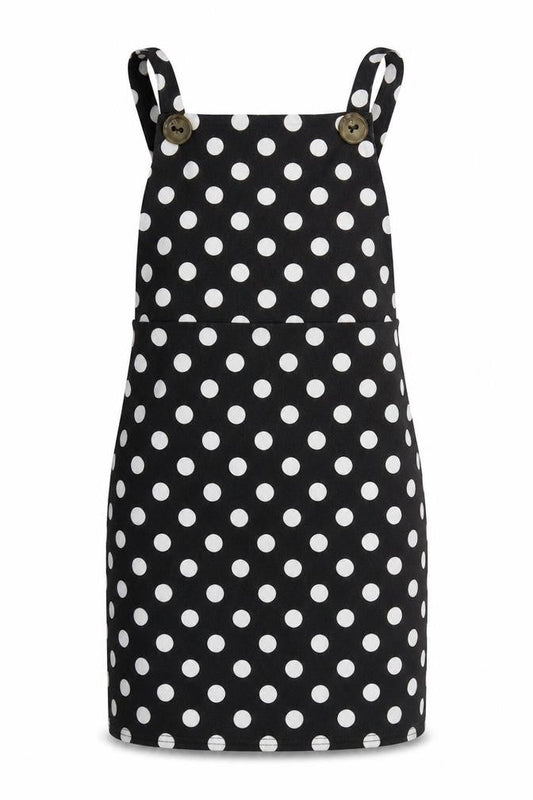 Boohoo Womens Black Polka Dot Polyester Mini  Size 8  Square Neck Pullover