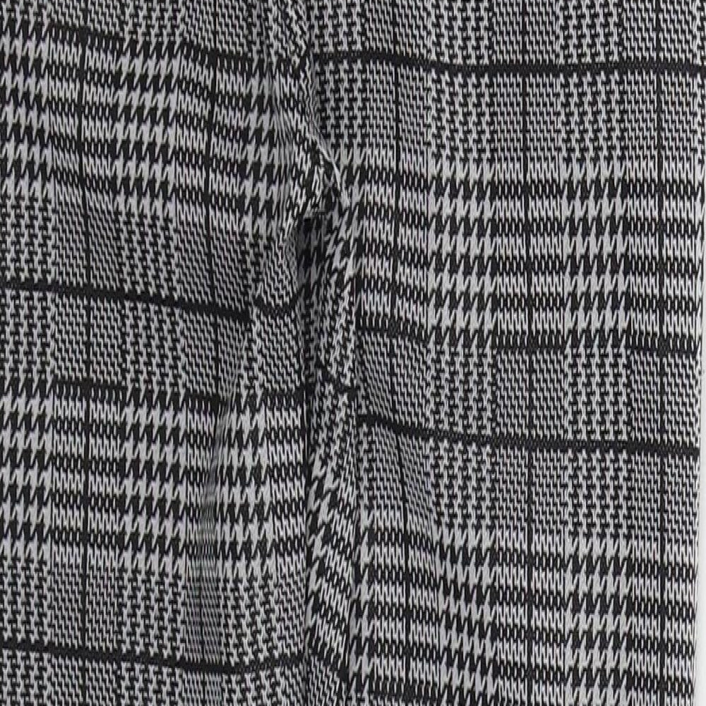 Preworn Womens Grey Houndstooth Polyester Trousers  Size S L26 in Regular