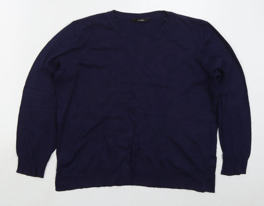 George Womens Blue Crew Neck  Viscose Pullover Jumper Size 14