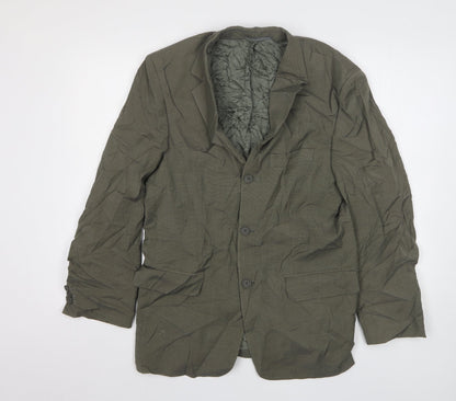 Armando Mens Green  Polyester Jacket Suit Jacket Size 38