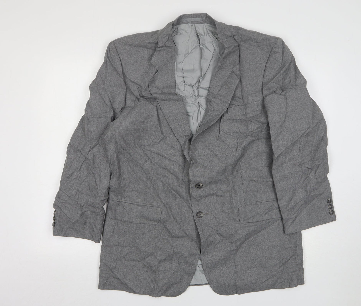 Trevira Mens Grey  Wool Jacket Suit Jacket Size 44