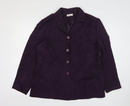 Bonmarché Womens Purple Polyester Jacket Suit Jacket Size 16