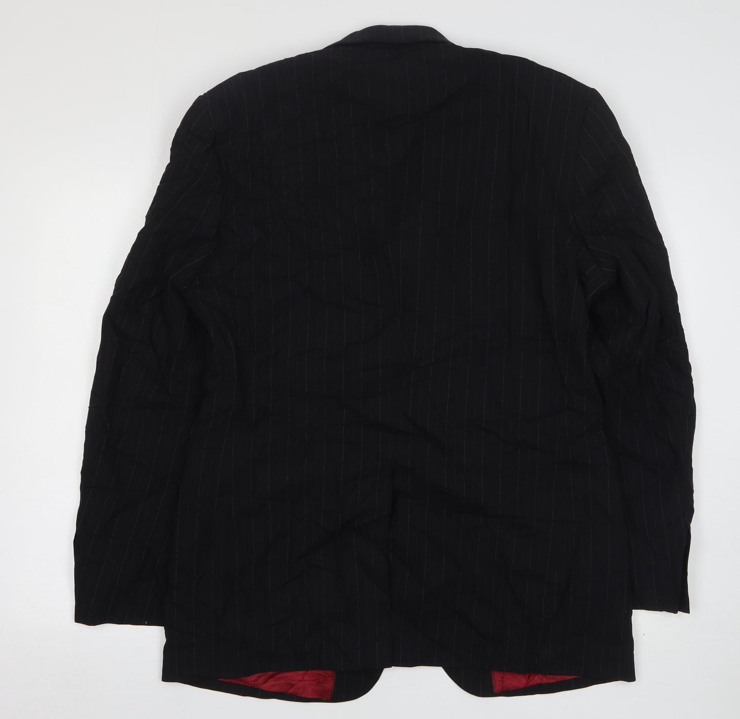 Burton  Mens Black Striped Wool Jacket Suit Jacket Size 40